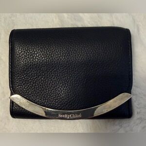 Authentic- See By Chloe Black Compact Wallet with Silver Accent 🤩🤩